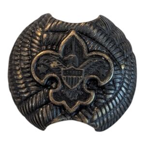VTG 60s Boy Scouts of America Fleur De Lis Eagle Metal Neckerchief Vintage Bolo